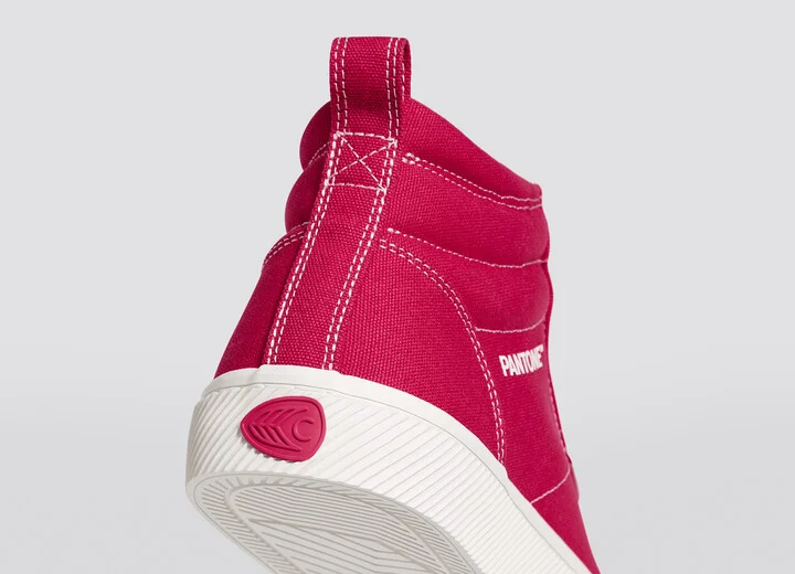 OCA High Pantone Viva Magenta Canvas Contrast Thread Sneaker Men - Image 6