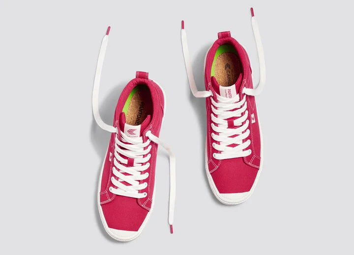 OCA High Pantone Viva Magenta Canvas Contrast Thread Sneaker Men - Image 7
