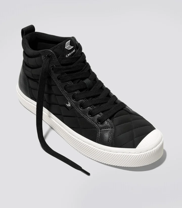 OCA High Quilt Black Premium Leather Sneaker Women - Image 2