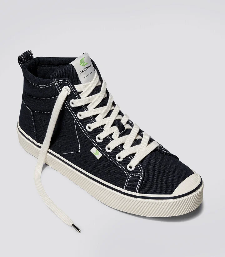 OCA High Stripe Black Canvas Contrast Thread Sneaker Men - Image 2