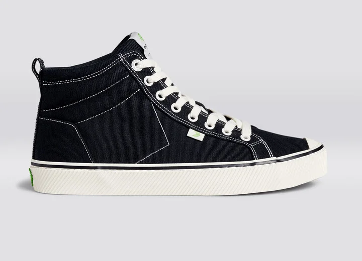 OCA High Stripe Black Canvas Contrast Thread Sneaker Men - Image 3