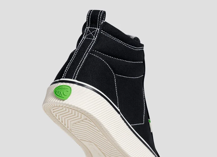 OCA High Stripe Black Canvas Contrast Thread Sneaker Men - Image 6