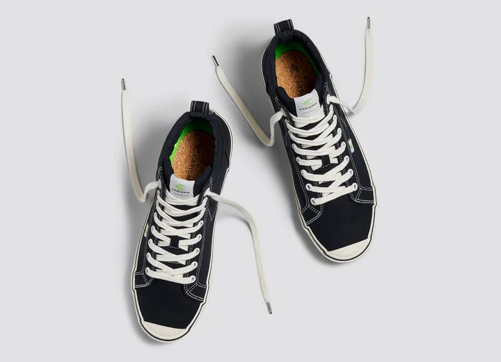 OCA High Stripe Black Canvas Contrast Thread Sneaker Men - Image 7