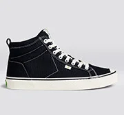 OCA High Stripe Black Canvas Contrast Thread Sneaker Men - Image 9