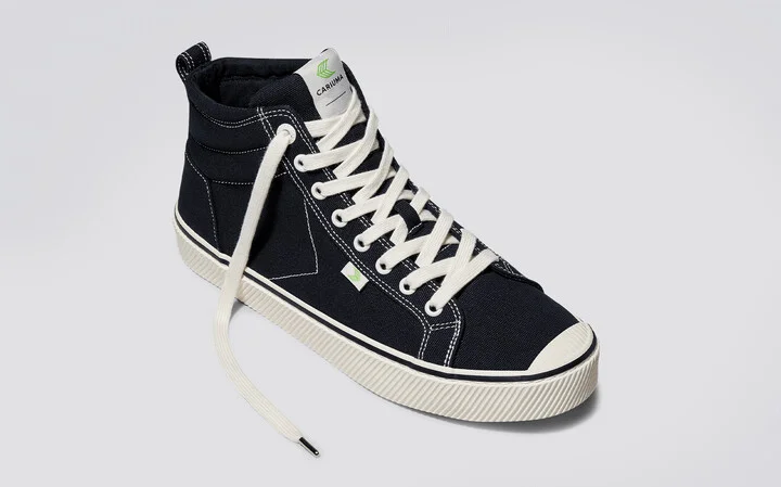 OCA High Stripe Black Canvas Contrast Thread Sneaker Men - Image 10