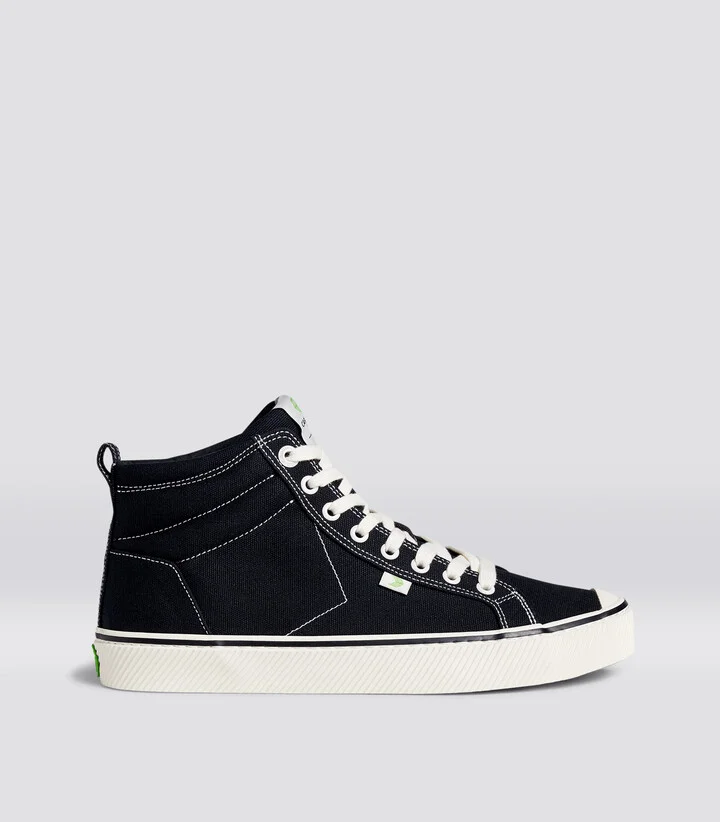 OCA High Stripe Black Canvas Contrast Thread Sneaker Men