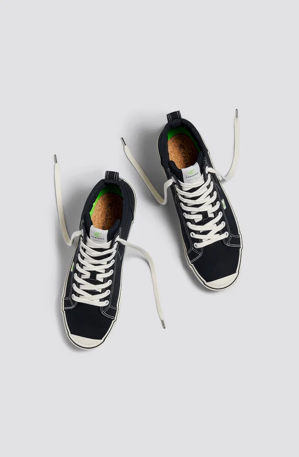OCA High Stripe Black Canvas Contrast Thread Sneaker Women - Image 11