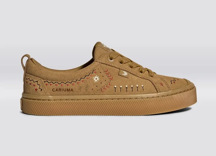 OCA Low All Camel Suede Embroidered Sneaker - Image 2