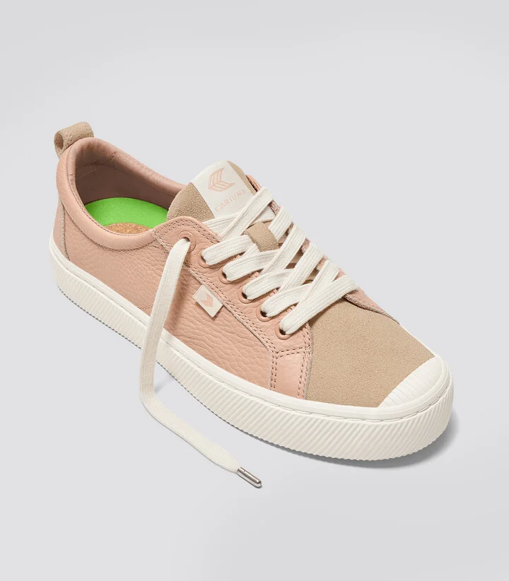 OCA Low Beige Premium Leather Nude Suede Sneaker Men - Image 2