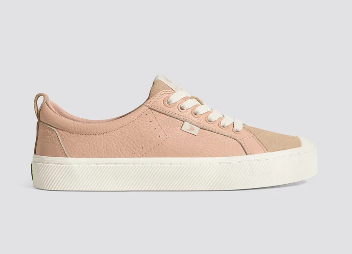 OCA Low Beige Premium Leather Nude Suede Sneaker Women - Image 3