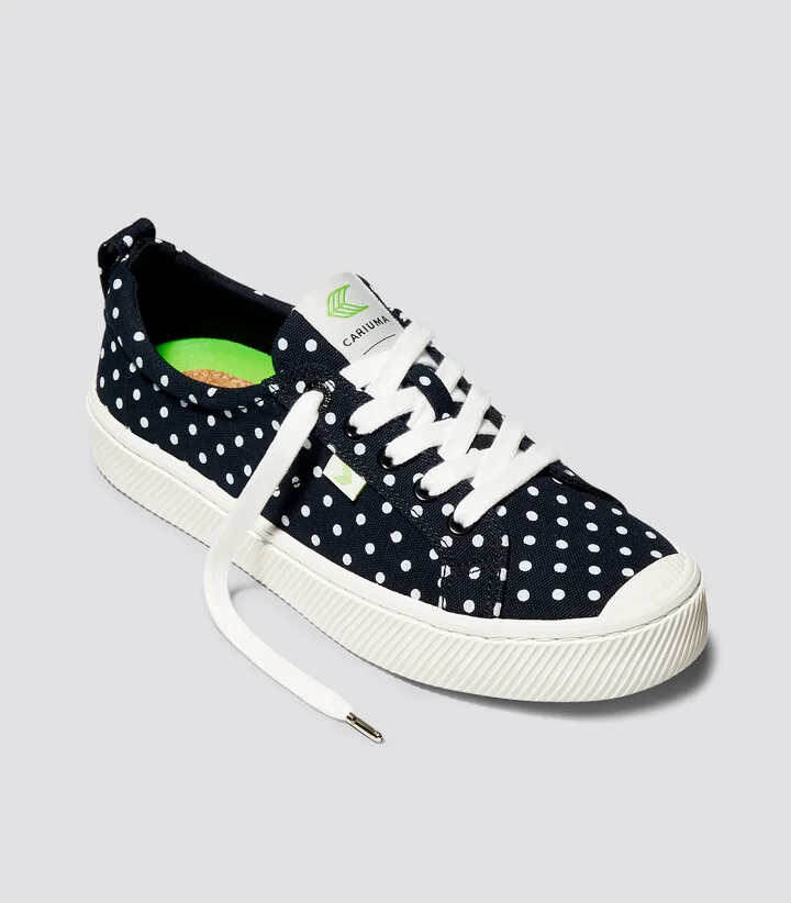 OCA Low Black Canvas White Polka Dots Sneaker Men - Image 2