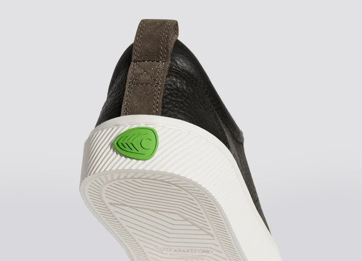 OCA Low Black Premium Leather Dark Khaki Suede Sneaker Men - Image 7