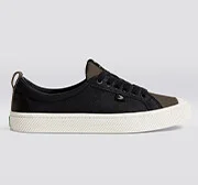 OCA Low Black Premium Leather Dark Khaki Suede Sneaker Men - Image 10
