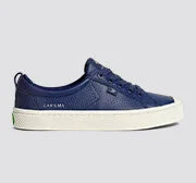 OCA Low Bright Navy Premium Leather Sneaker - Image 3