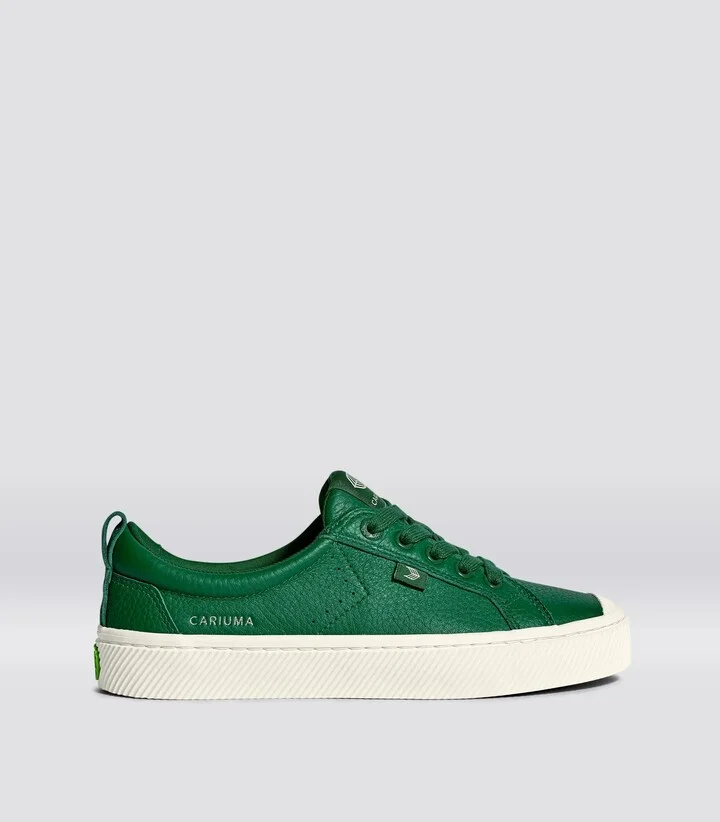 OCA Low Forest Green Premium Leather Sneaker Men