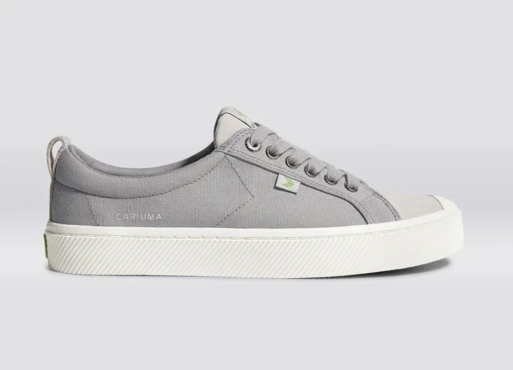 OCA Low Light Grey Canvas Vintage White Suede Sneaker Women - Image 3