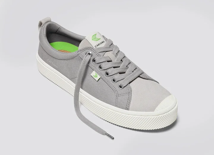 OCA Low Light Grey Canvas Vintage White Suede Sneaker Women - Image 4