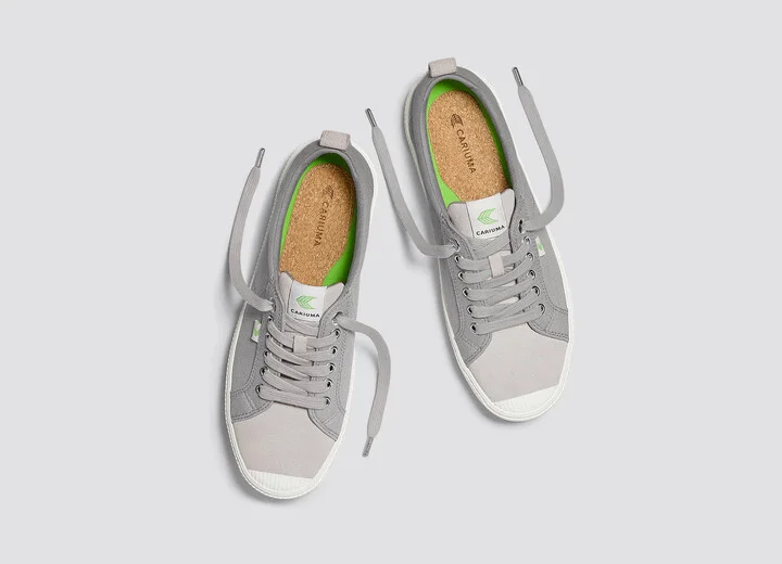 OCA Low Light Grey Canvas Vintage White Suede Sneaker Women - Image 7
