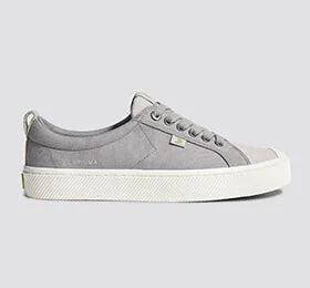 OCA Low Light Grey Canvas Vintage White Suede Sneaker Women - Image 9