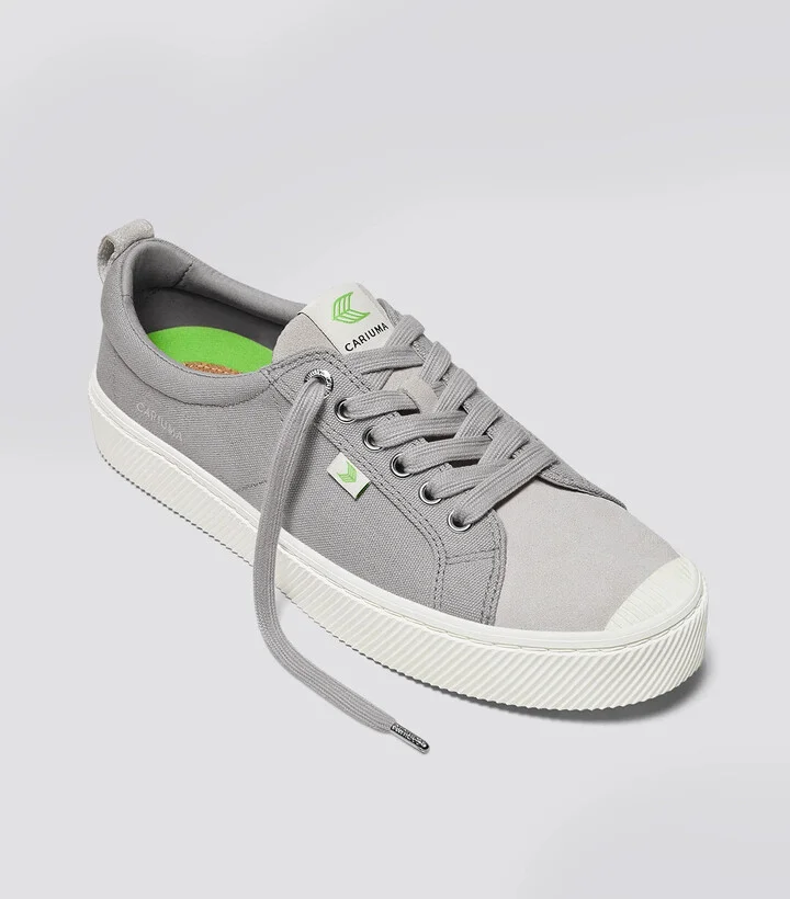 OCA Low Light Grey Canvas Vintage White Suede Sneaker Women - Image 10