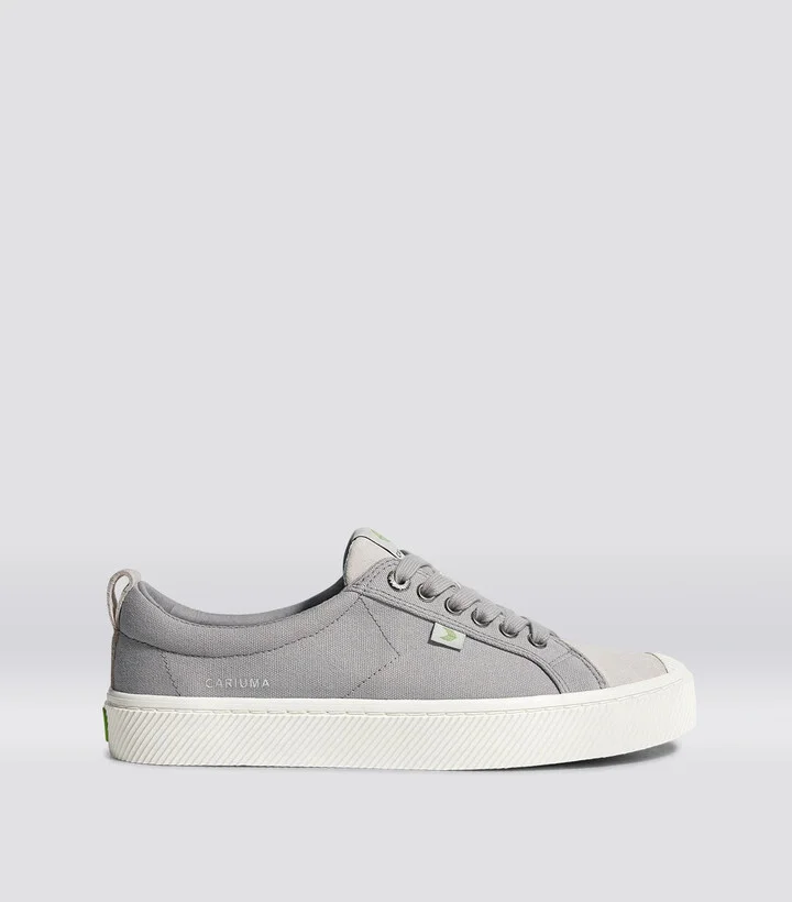 OCA Low Light Grey Canvas Vintage White Suede Sneaker Women