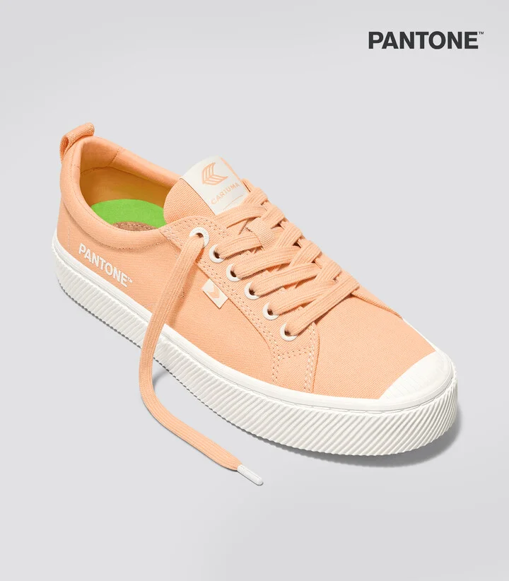 OCA Low Pantone Peach Fuzz Canvas Contrast Thread Sneaker Men - Image 2