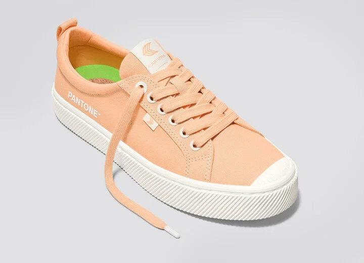 OCA Low Pantone Peach Fuzz Canvas Contrast Thread Sneaker Men - Image 4