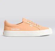 OCA Low Pantone Peach Fuzz Canvas Contrast Thread Sneaker Men - Image 9
