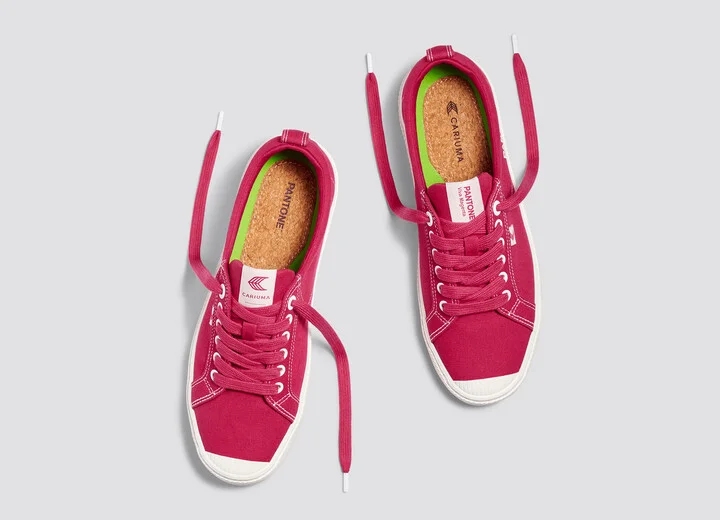 OCA Low Pantone Viva Magenta Canvas Contrast Thread Sneaker Men - Image 7