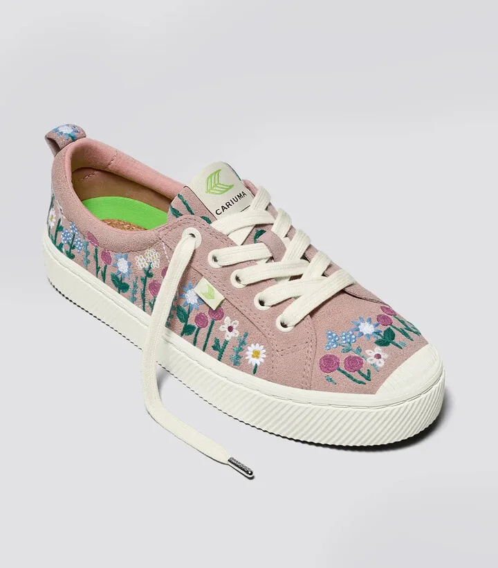 OCA Low Rose Suede Embroidered Flowers Sneaker Men - Image 2