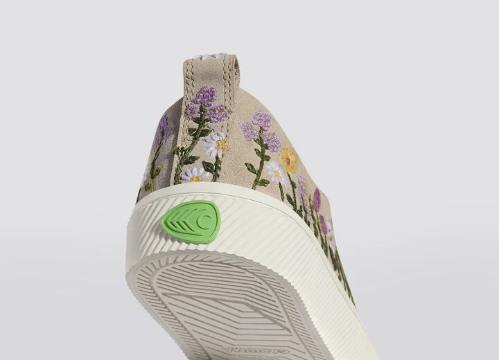 OCA Low Sand Suede Embroidered Flowers Sneaker Men - Image 6
