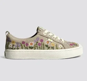 OCA Low Sand Suede Embroidered Flowers Sneaker Men - Image 9