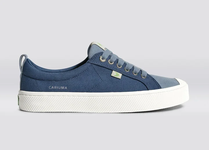 OCA Low Shadow Blue Canvas Mirage Blue Suede Sneaker Men - Image 3