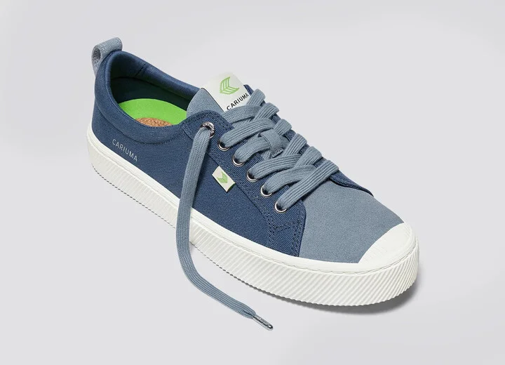 OCA Low Shadow Blue Canvas Mirage Blue Suede Sneaker Men - Image 4