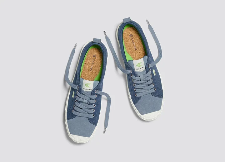 OCA Low Shadow Blue Canvas Mirage Blue Suede Sneaker Men - Image 7