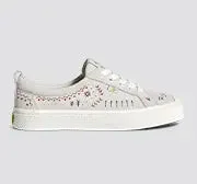 OCA Low Smoke White Suede Embroidered Sneaker - Image 4