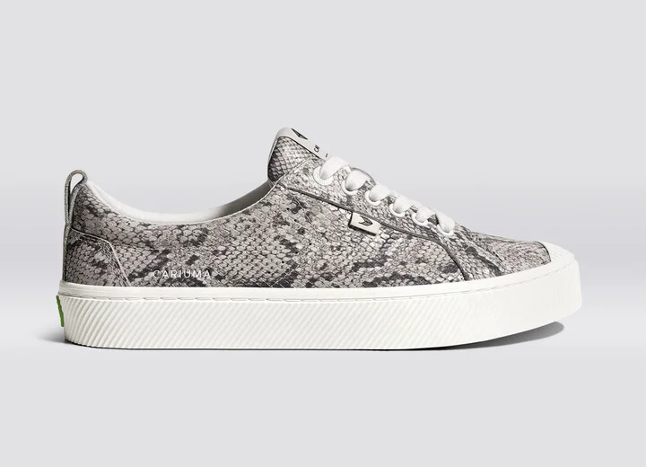 OCA Low Snake Skin Print Leather Sneaker Men - Image 3