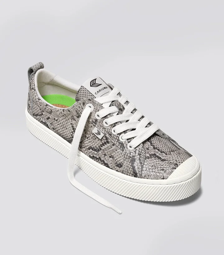 OCA Low Snake Skin Print Leather Sneaker Men - Image 9