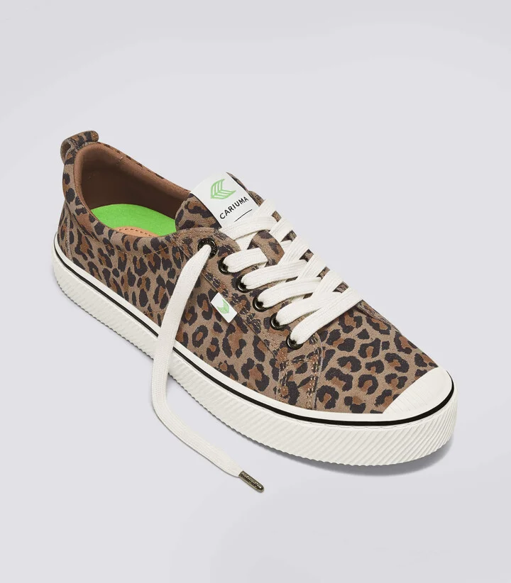 OCA Low Stripe Leopard Print Suede Sneaker Women - Image 2