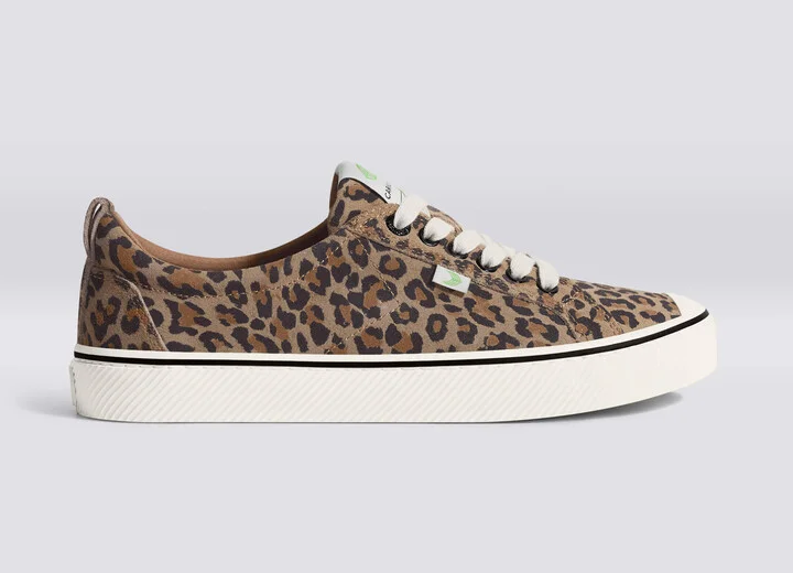 OCA Low Stripe Leopard Print Suede Sneaker Women - Image 3