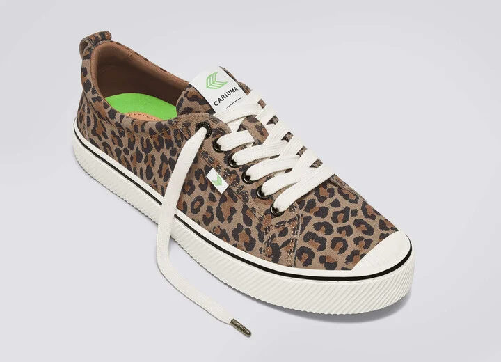 OCA Low Stripe Leopard Print Suede Sneaker Women - Image 5