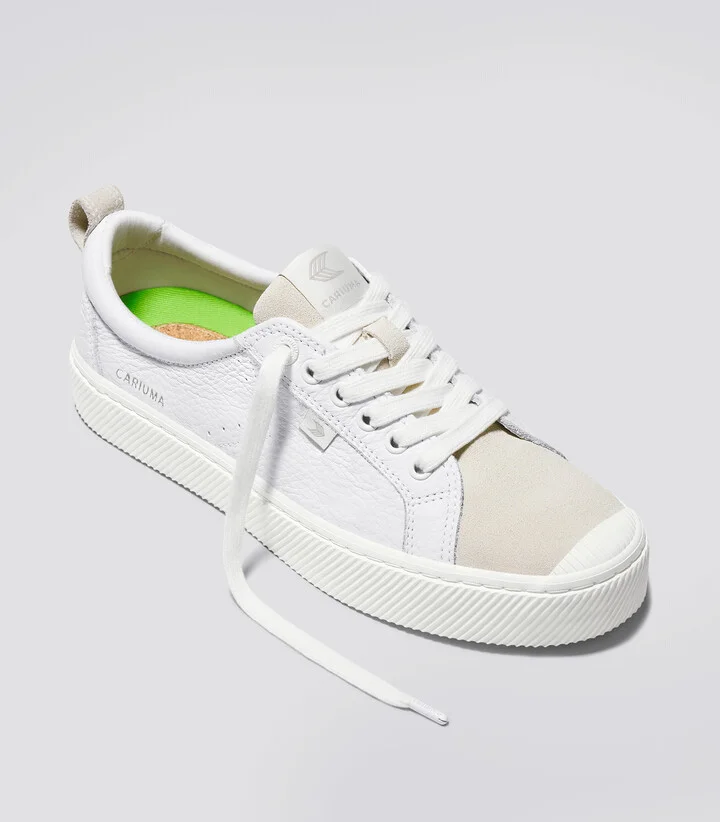 OCA Low White Premium Leather Vintage White Suede Sneaker Men - Image 2