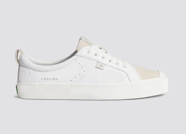 OCA Low White Premium Leather Vintage White Suede Sneaker Men - Image 3