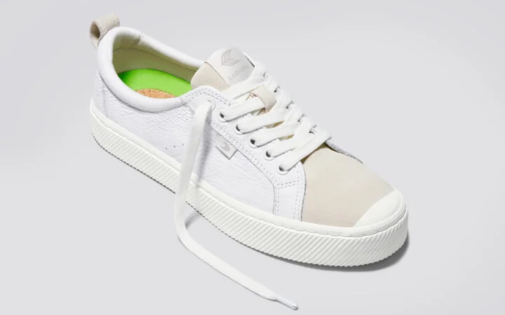 OCA Low White Premium Leather Vintage White Suede Sneaker Men - Image 10