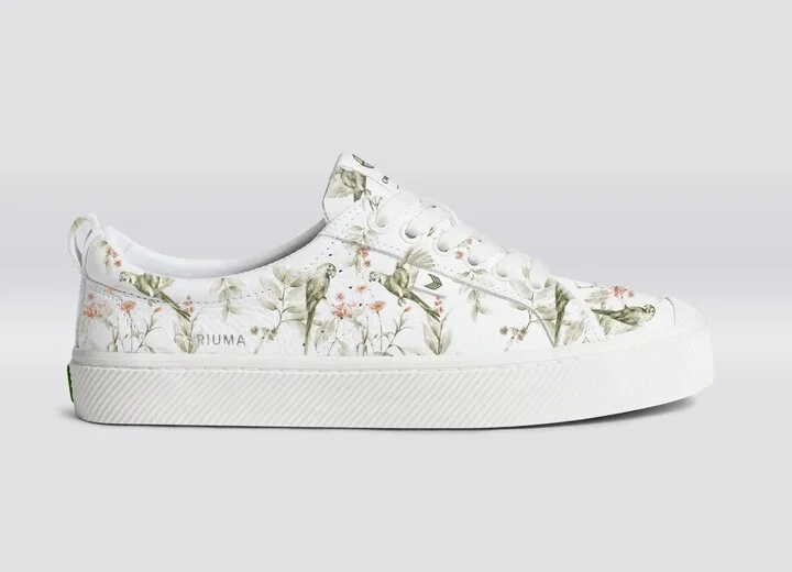 OCA Pebbled Leather White Khaki Parrot Print Men - Image 3
