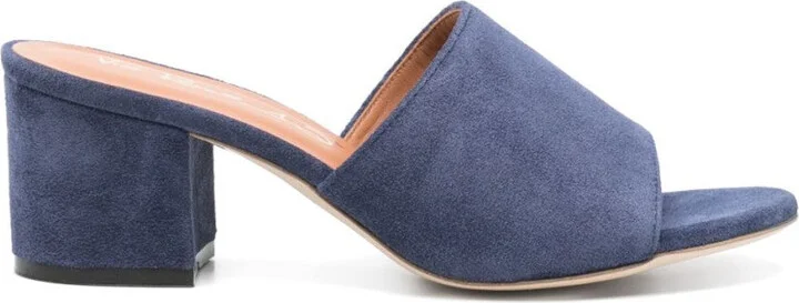 Ocean Blue Suede Mules