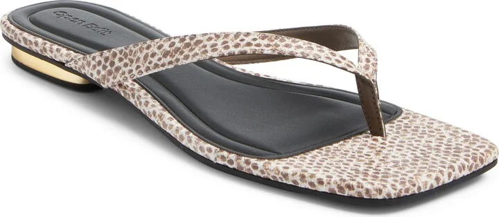 Ocean Snakeskin Embossed Thong Sandal