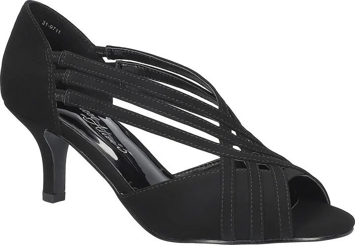 OCEANA Womens Faux Leather Peep Toe Heels