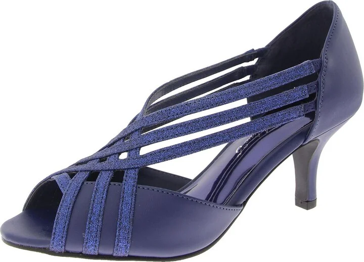 Oceana Womens Faux Leather Peep Toe Pumps