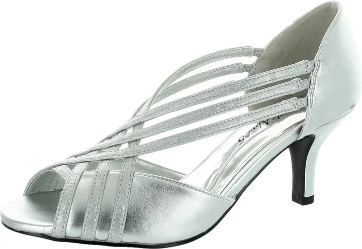 OCEANA Womens Metallic Man Made Slingback Heels